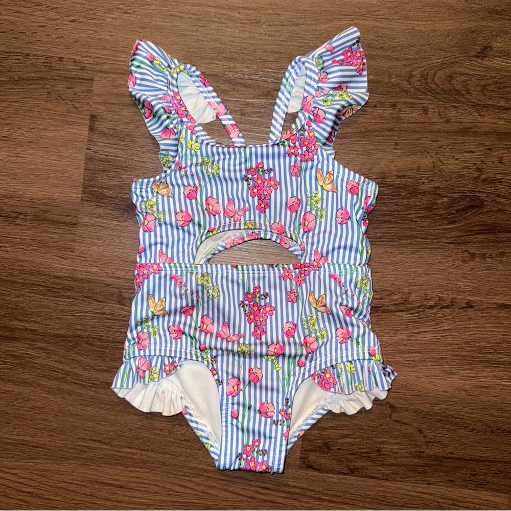 Penelop Mack Floral Striped Swimsuit (2-3T)